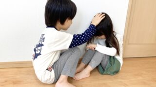 妹をなぐさめる兄